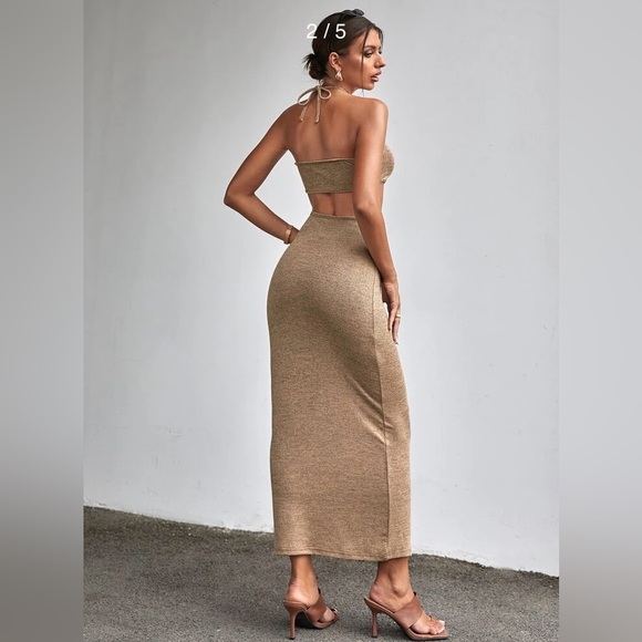 SHEIN Halter Maxi Dress - Picture 3 of 5